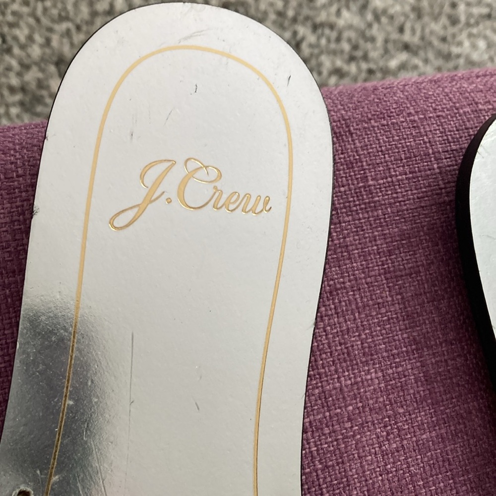 J Crew Metallic Silver Slide Sandals Cyprus size 8 - Picture 7 of 12